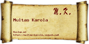 Multas Karola névjegykártya